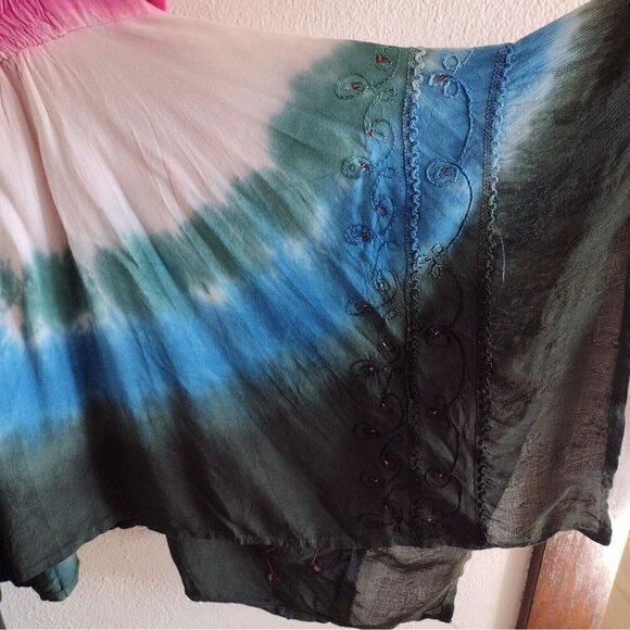 NWT Vintage L.S.I. Beaded Embroidered Tie Dye Corset Tank 2X Ombre Y2K Fairycore - Picture 6 of 11